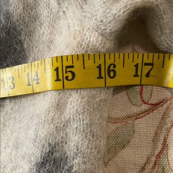 J. Crew Gray and Cream Mohair Blend Argyle 5 Button Down Cardigan - Picture 9 of 9